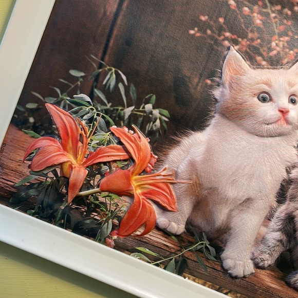 Vintage Puffy Bubble 3D Kitty Cat Wall Hanging Picture 🖼 made in Italy - Picture 4 of 11